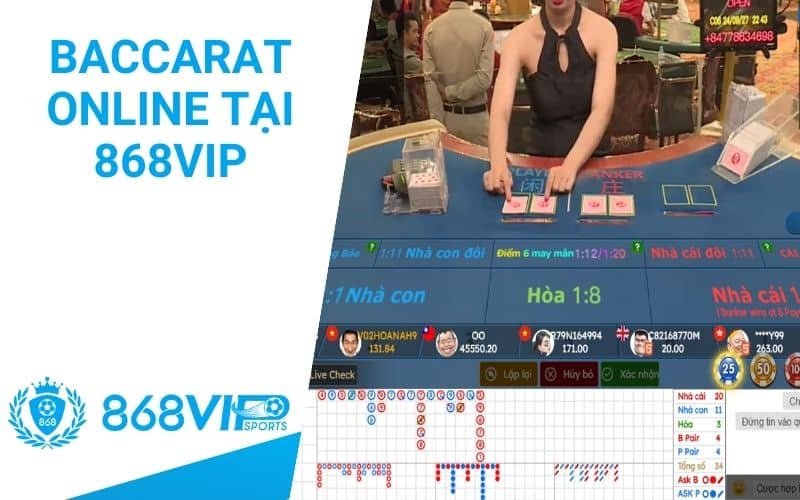 Baccarat online là trò chơi phổ biến tại casino 868VIP